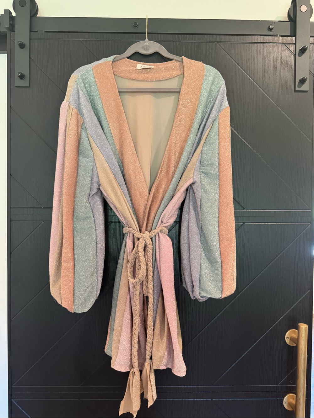 Aura Shimmery Wrap Dress With Rope Tie. NWOT. Never Worn. Size Small.